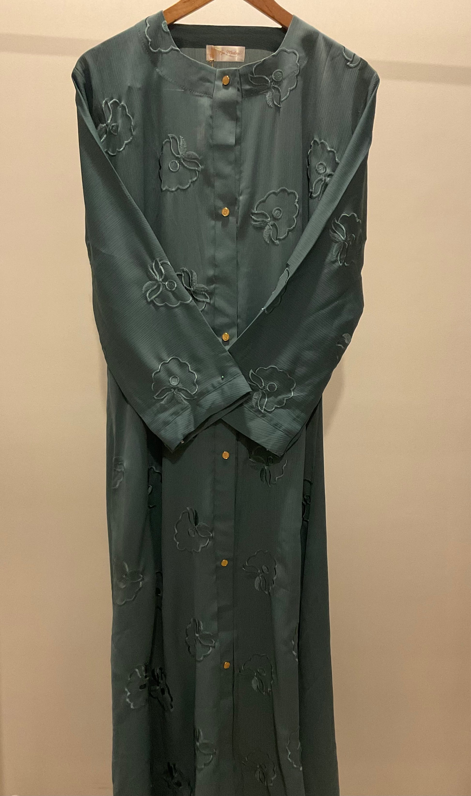 Green Bloom Abaya