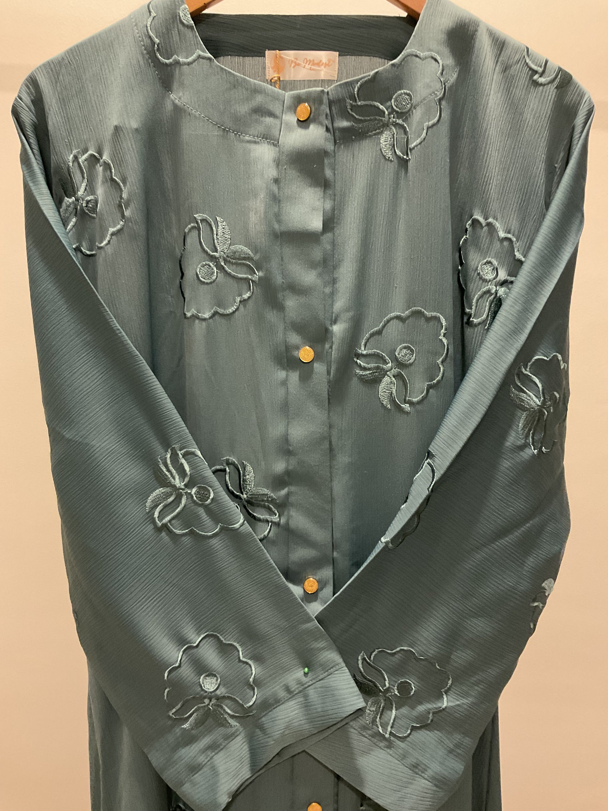 Green Bloom Abaya