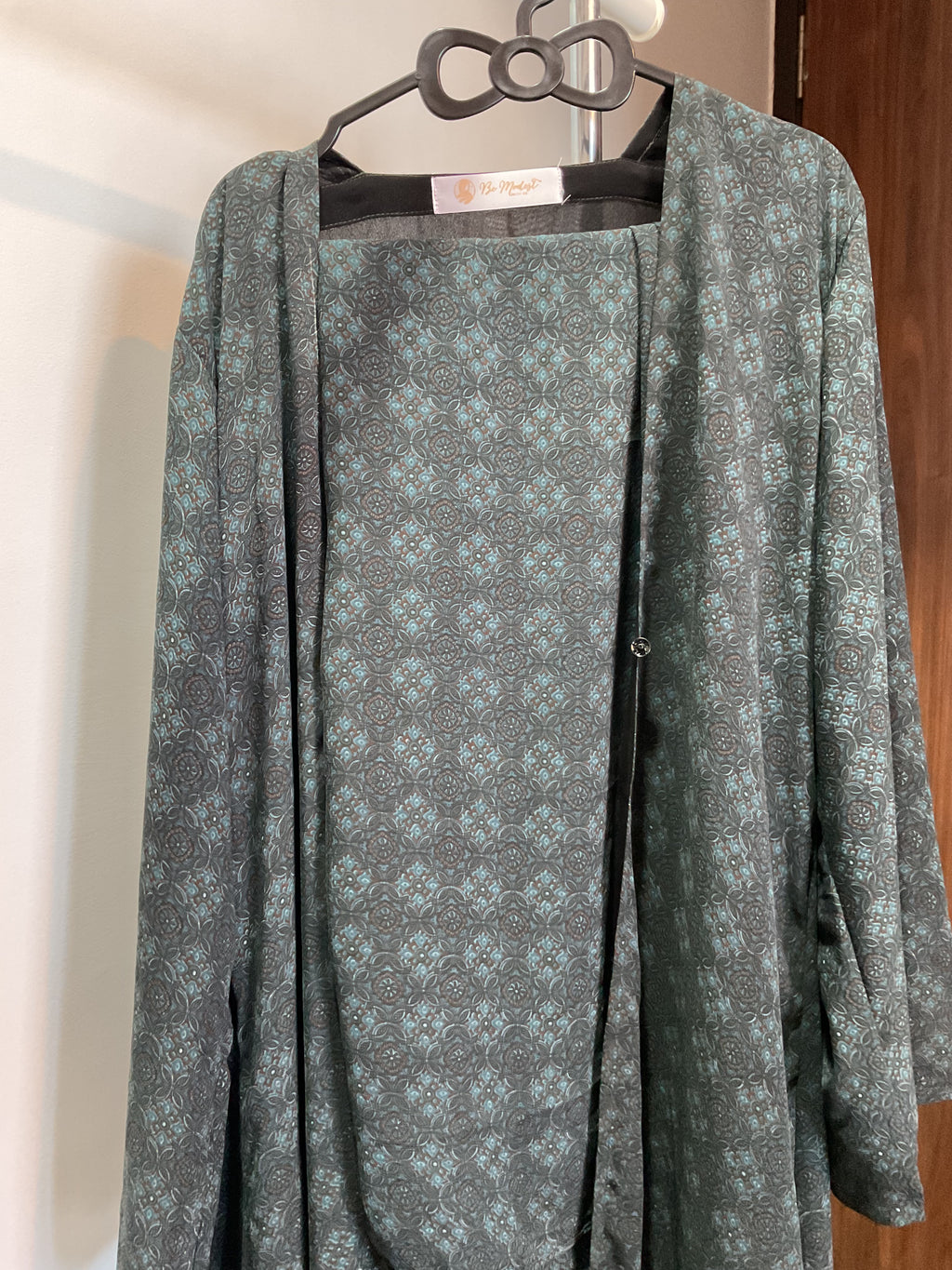 Teal Microprint Abaya
