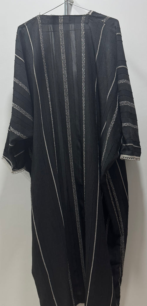 Black Textured Shrug Abaya