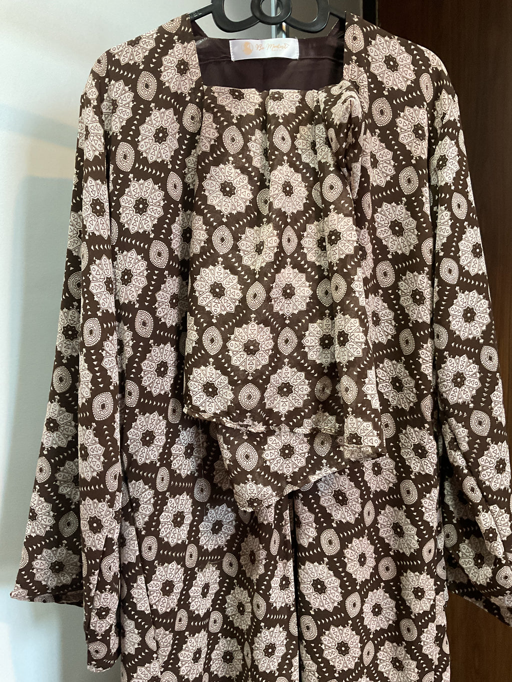 Brown Printed Abaya