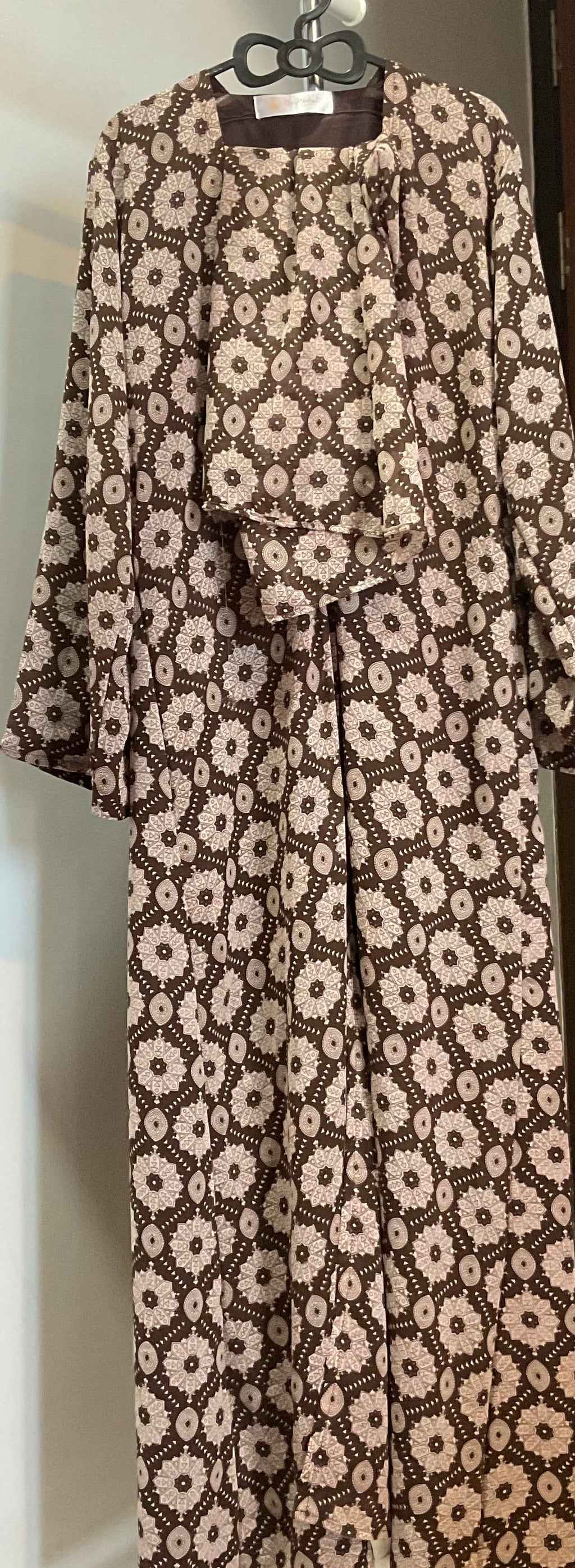 Brown Printed Abaya
