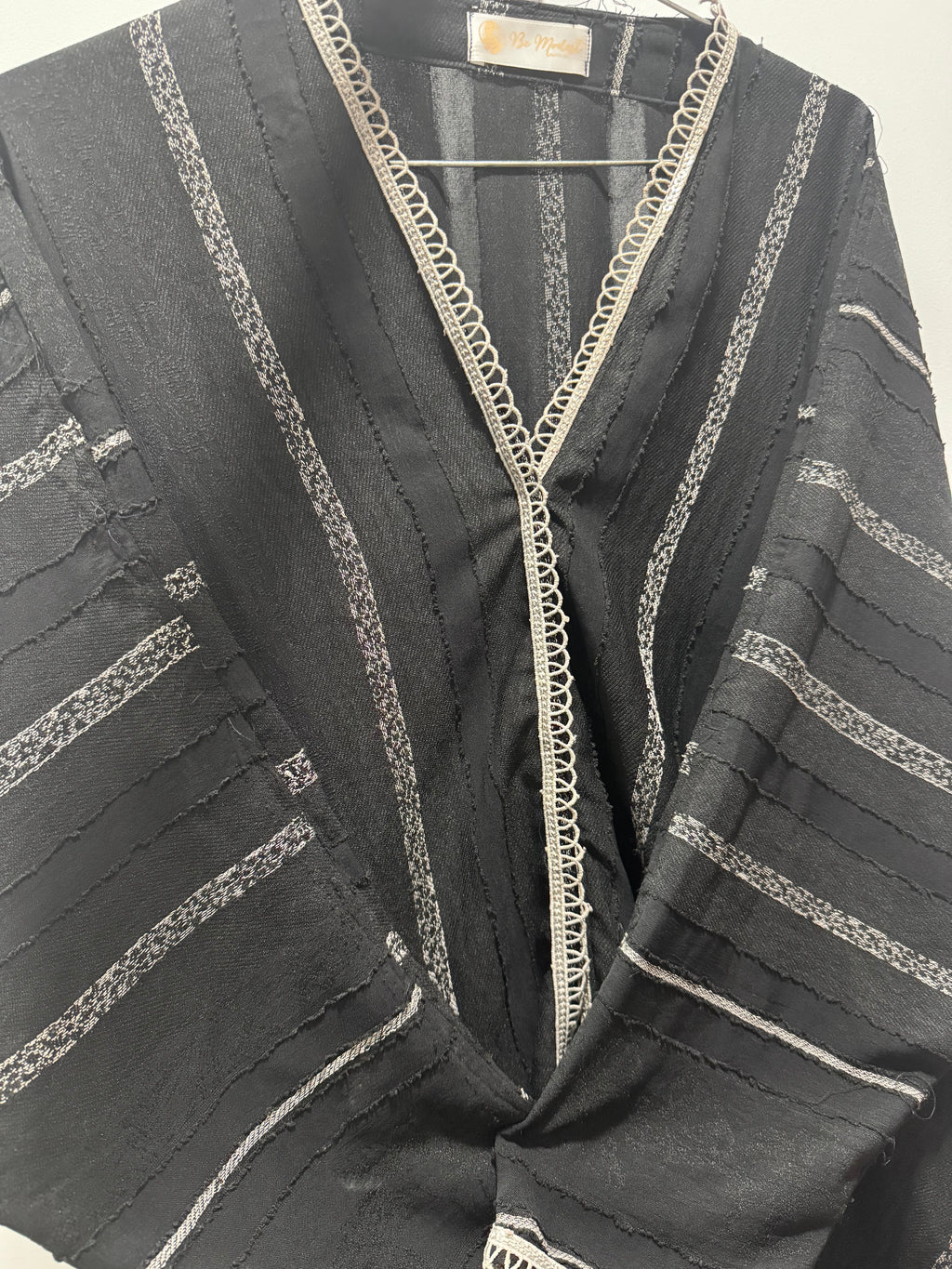 Black Textured Shrug Abaya