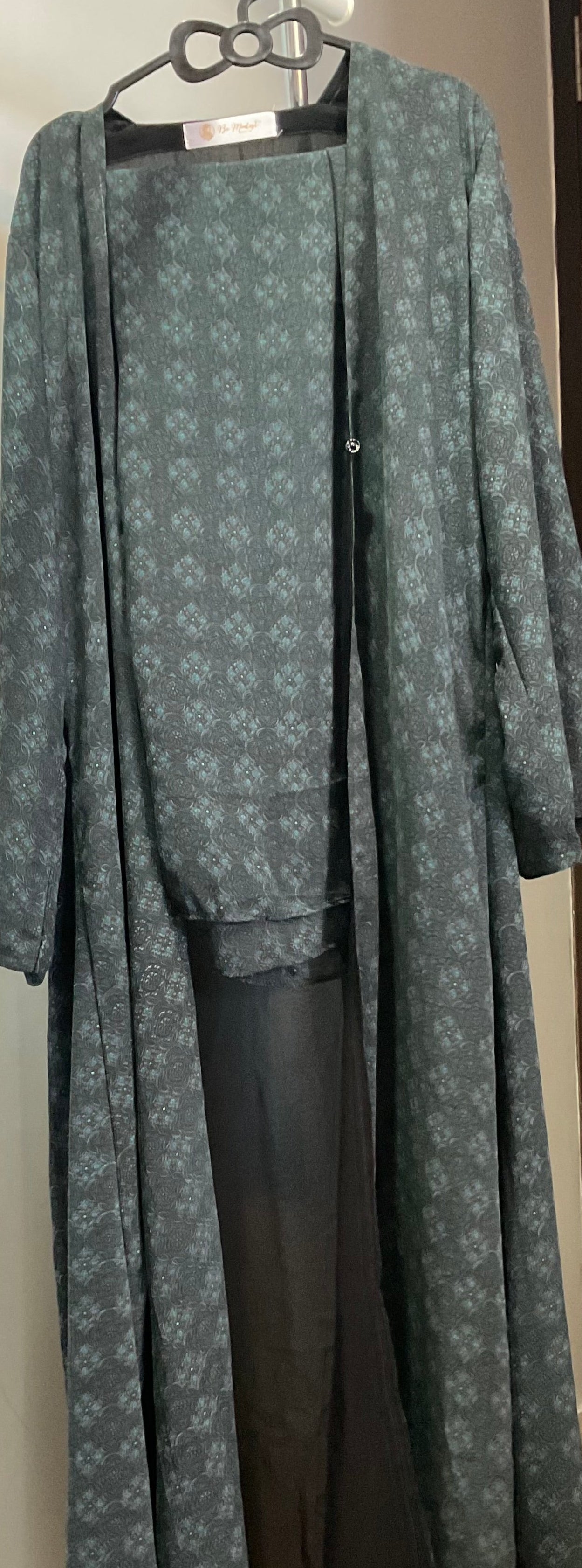 Teal Microprint Abaya