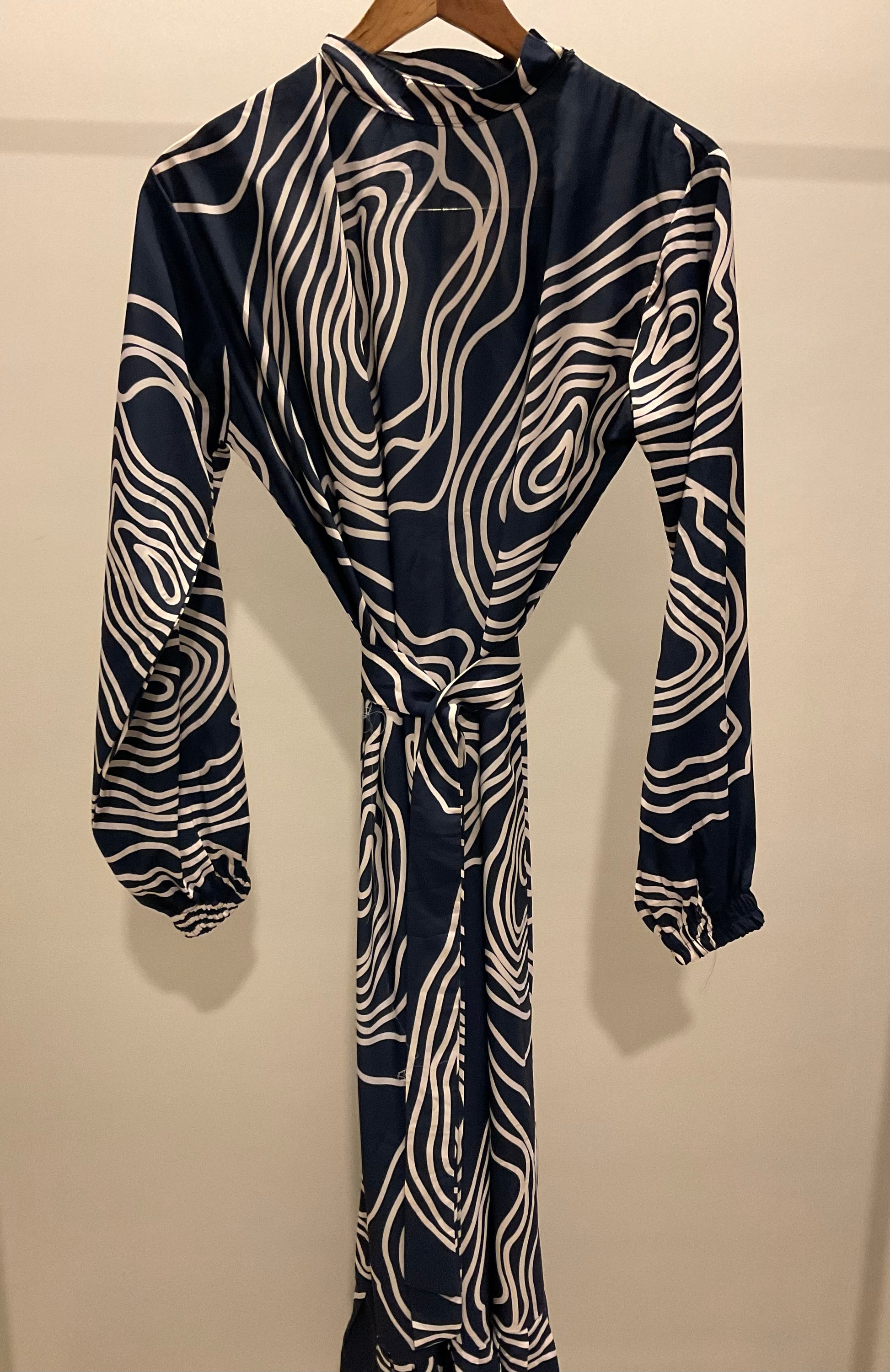 Wave Harmony Modest Dress