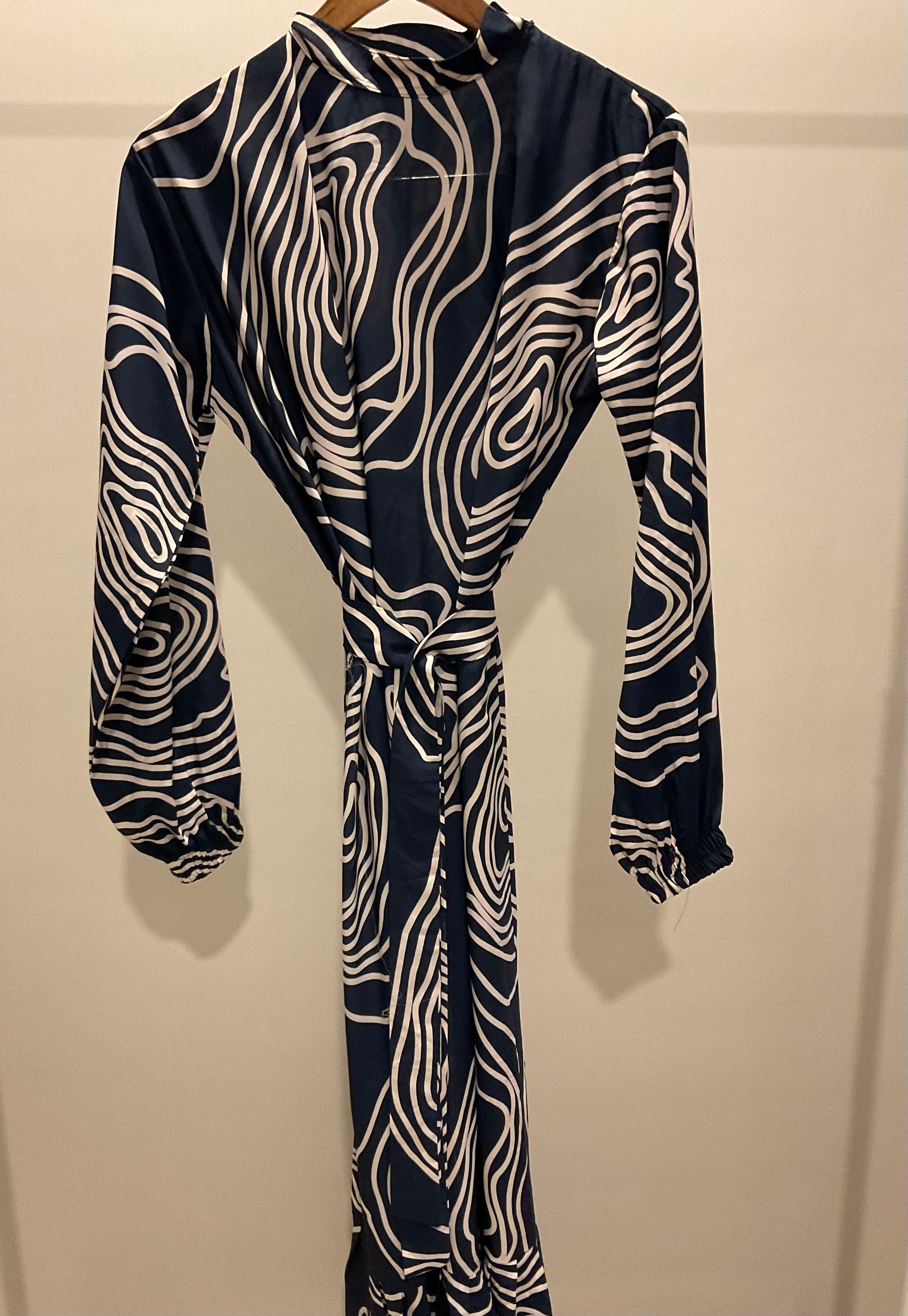 Wave Harmony Modest Dress
