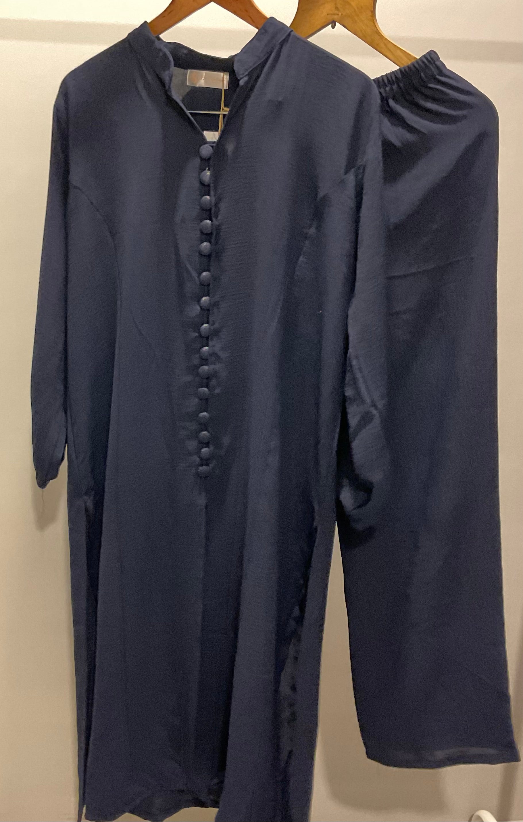 Navy Buttoned Co-ord Set