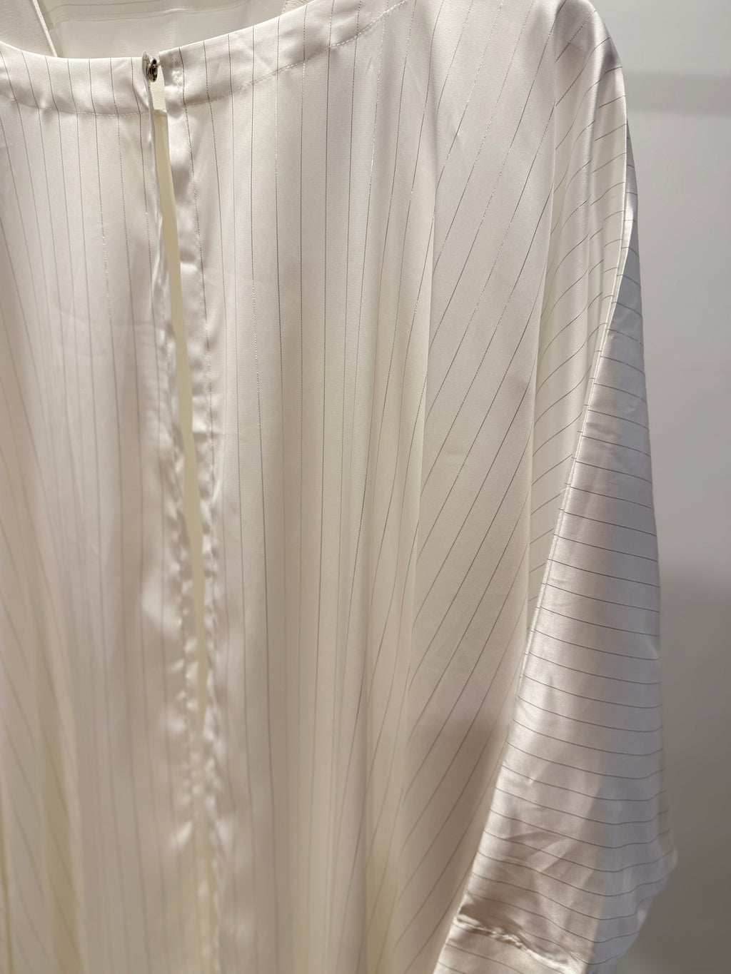 Ivory Striped Two-Piece Abaya Set