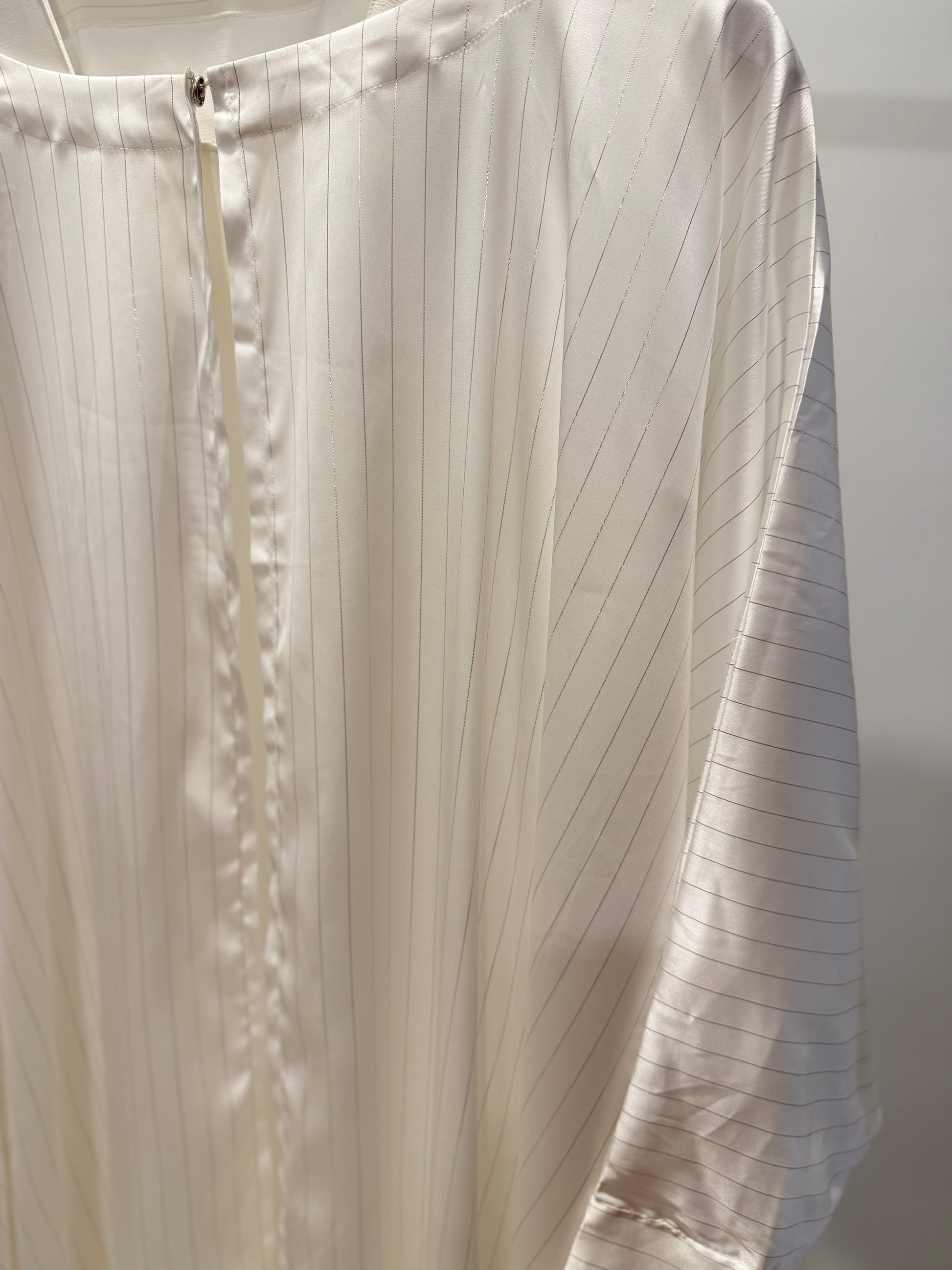 Ivory Striped Two-Piece Abaya Set